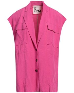 8pm Fuchsia Blazer Viscose, Linen - Pink
