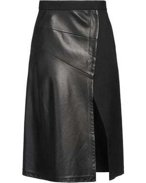 Barbara Bui Midi Skirt Polyester, Wool, Elastane, Leather - Black