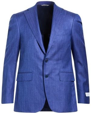 Canali Blazer Wool, Silk, Linen - Blue