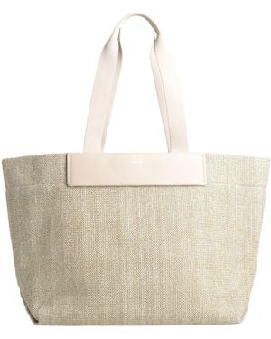 Calvin Klein Khaki Shoulder Bag Natural Raffia, Leather
