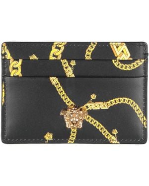 Versace Cardholder Textile Fibres - Black