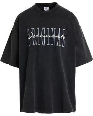 Vetements Charcoal T-Shirt Cotton - Black