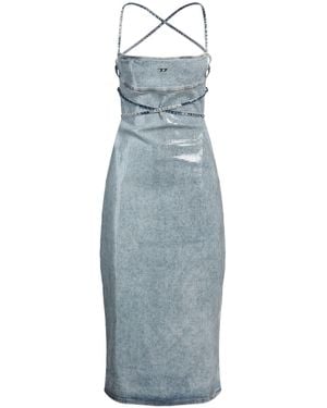 DIESEL Midi Dress Cotton, Polyester, Elastane - Blue