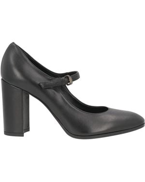 Strategia Court Shoes Leather - Black