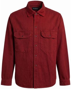 White Sand Denim Shirt Cotton - Red