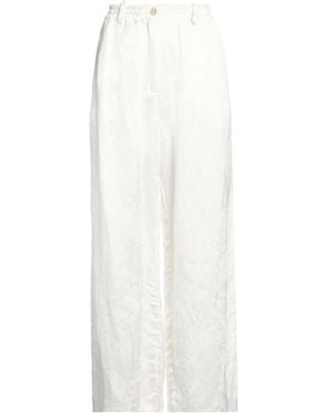 Masnada Trousers Acetate, Viscose, Linen - White