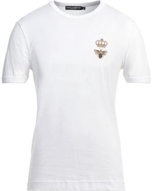 Dolce & Gabbana T-Shirt Cotton, Polyester, Viscose, Metallic Polyester, Polyamide - White