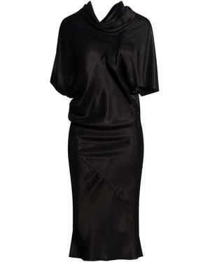 Rick Owens Midi Dress Cupro - Black