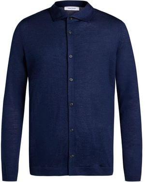 Gran Sasso Shirt Virgin Wool, Silk - Blue