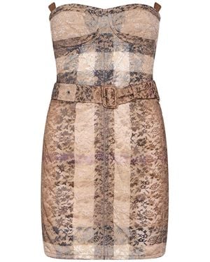 Burberry Light Mini Dress Viscose, Polyamide - Natural
