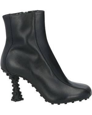 Sunnei Leather Square-Toe Ankle Boots - Black