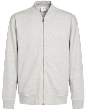 SELECTED Light Sweatshirt Organic Cotton, Polyester, Viscose, Elastane - White
