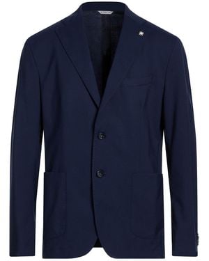 Manuel Ritz Midnight Blazer Wool, Elastane - Blue