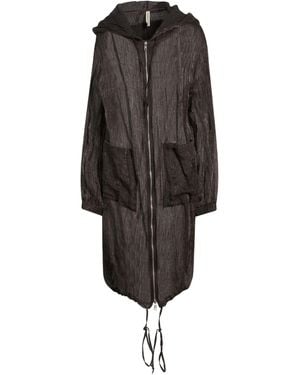 Giorgio Brato Dark Overcoat & Trench Coat Nylon - Black
