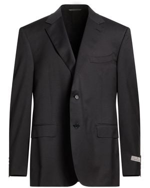 Canali Charcoal Blazer Wool - Black