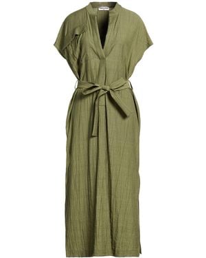 Sandro Ferrone Military Maxi Dress Viscose, Polyamide - Green