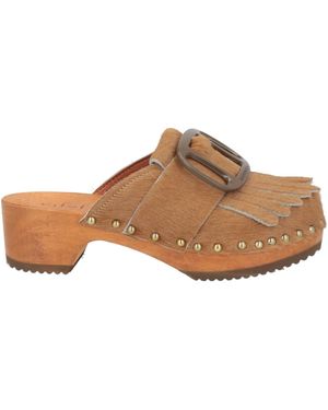 Jejia Fringe-Detail Leather Clogs in White | Lyst