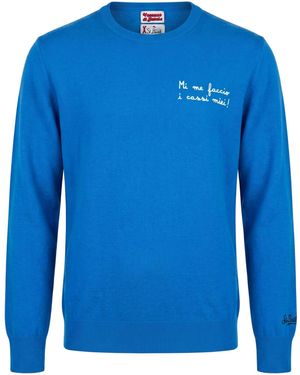 MC2 Saint Barth Sweater Wool, Viscose, Polyamide, Cashmere - Blue