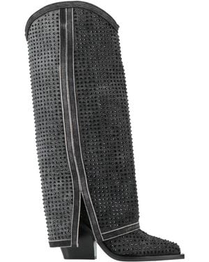 Le Silla Charcoal Boot Textile Fibres - Black