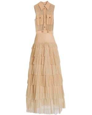 Elisabetta Franchi Maxi Dress - Natural