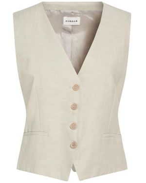 P.A.R.O.S.H. Light Tailored Vest Viscose, Linen - White