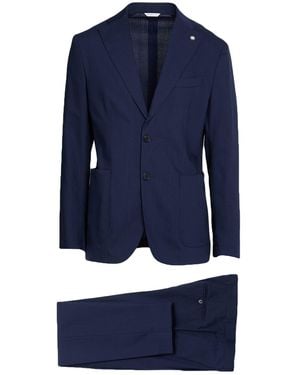 Manuel Ritz Suit Virgin Wool, Cotton - Blue