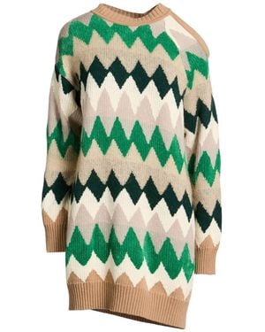 SIMONA CORSELLINI Mini Dress Viscose, Escorial, Alpaca Wool, Virgin Wool, Acrylic - Green
