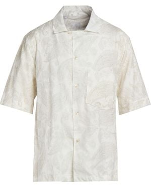 Eleventy Ivory Shirt Linen, Cotton - White