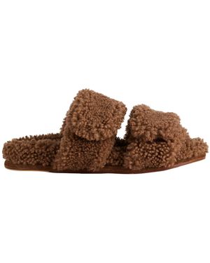 Dries Van Noten Sandals Shearling - Brown