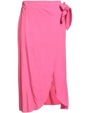 ViCOLO Fuchsia Midi Skirt Viscose, Linen - Pink