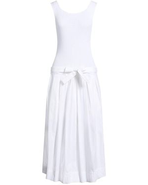 Semicouture Midi Dress Cotton, Polyamide, Elastane - White