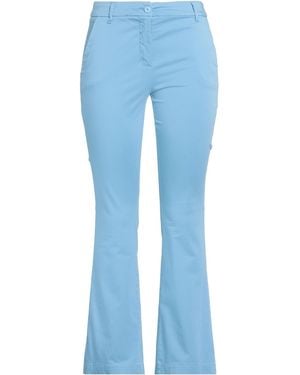 White Wise Light Pants Polyester, Elastic Fibers - Blue
