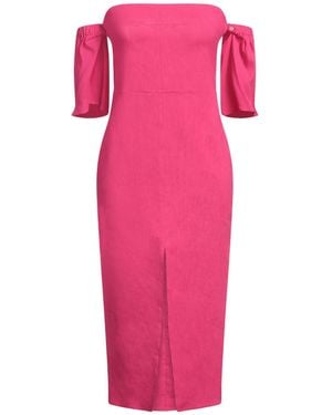 Isabel Marant Fuchsia Midi Dress Hemp, Viscose, Elastane - Pink