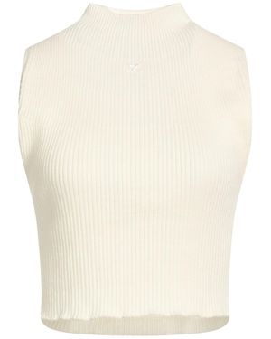 Courreges Ivory Turtleneck Cotton, Merino Wool - White