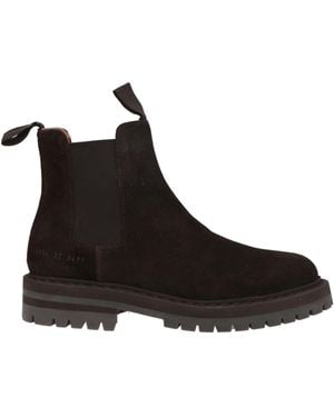 Common Projects Dark Ankle Boots Leather - Black