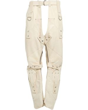 Rick Owens Cream Pants Lambskin - Natural