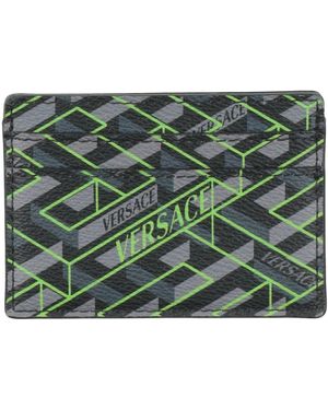 Versace Cardholder Textile Fibers - Green