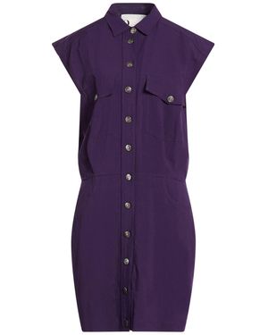 8pm Mini Dress Viscose, Linen - Purple