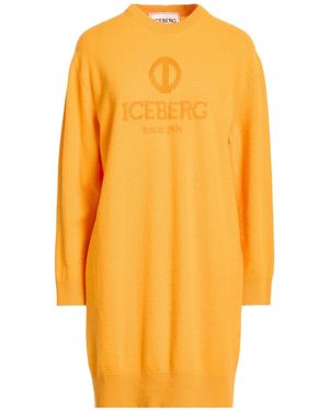 Iceberg Mini Dress Virgin Wool, Cashmere - Orange