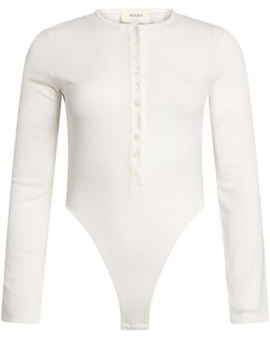 ViCOLO Bodysuit Polyester, Viscose, Elastane - White