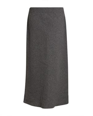 Roberto Collina Midi Skirt Merino Wool - Gray