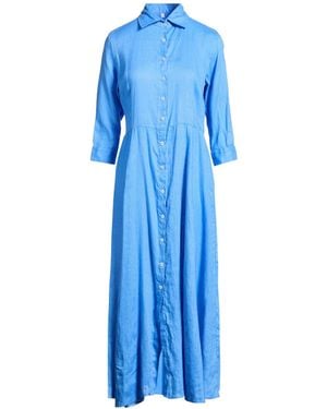 MISS BASTONCINO Maxi Dress Linen - Blue