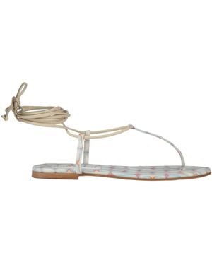 SKILLS & GENES Thong Sandal Textile Fibers - White