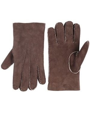 Eleventy Chocolate Gloves Shearling - Brown