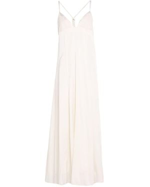 forte_forte Maxi Dress Silk, Elastane, Polyamide - White