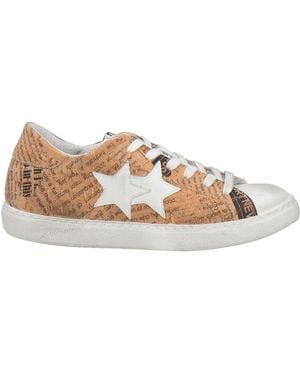 2Star Camel Sneakers Leather, Synthetic Material - Natural
