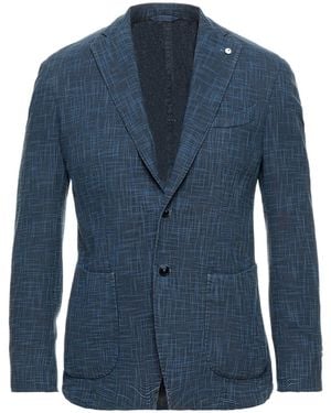 L.B.M. 1911 Blazer Cotton, Linen, Silk - Blue