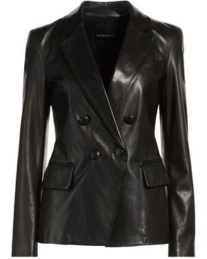 Emporio Armani Blazer Lambskin - Black