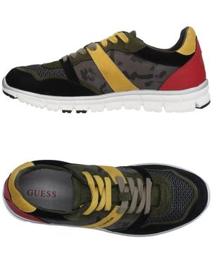 Guess Sneakers Soft Leather, Textile Fibers - Black