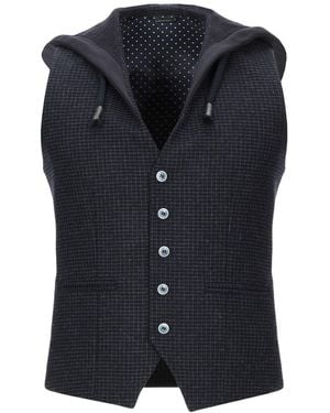 Daniele Alessandrini Midnight Tailored Vest Wool, Polyester, Elastane - Blue